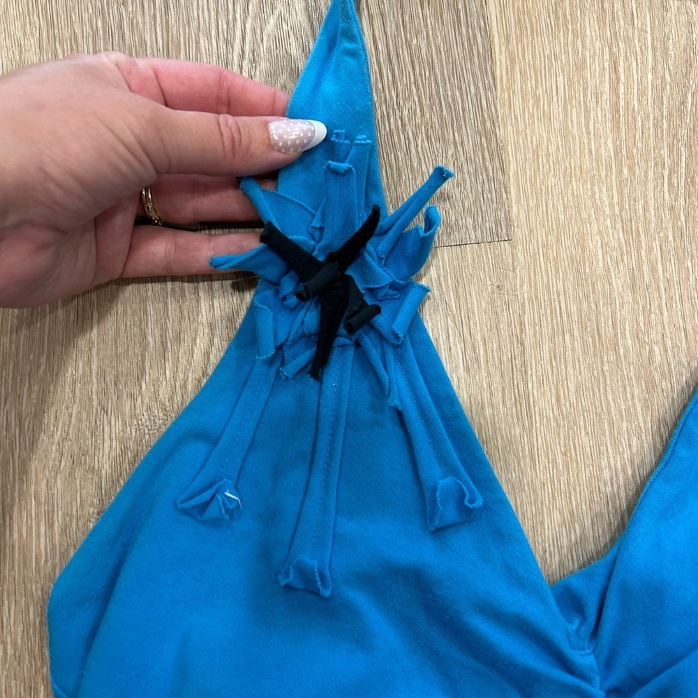 Vintage Y2K Boston Proper cotton cinched halter neck top - Picture 2 of 4